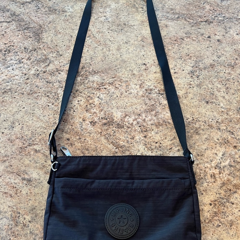 Kipling Black Shoulder Bag with Durable Nylon Finish
